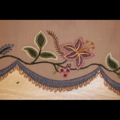 Floral Crewel Machine Embroidery Design